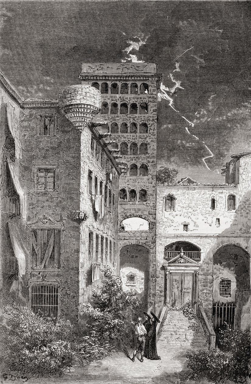 El Palacio de la Inquisicion i det 19. århundrede, 1878 (træstik) af Gustave Dore