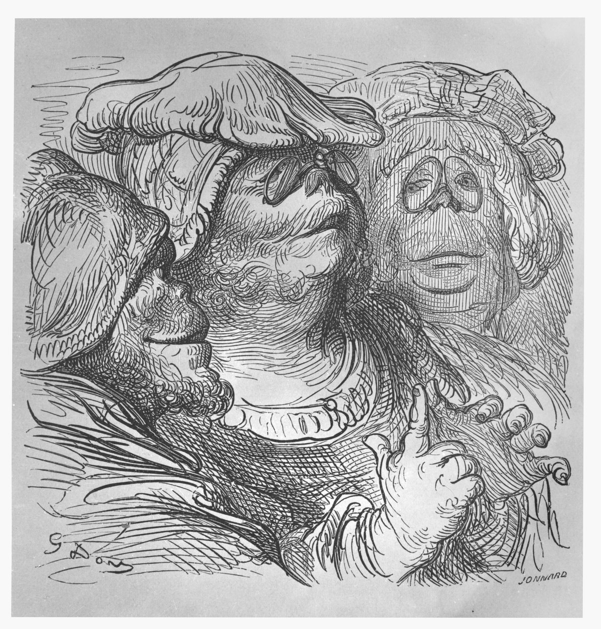 Indbyggere på øen Ennasin, illustration fra 
