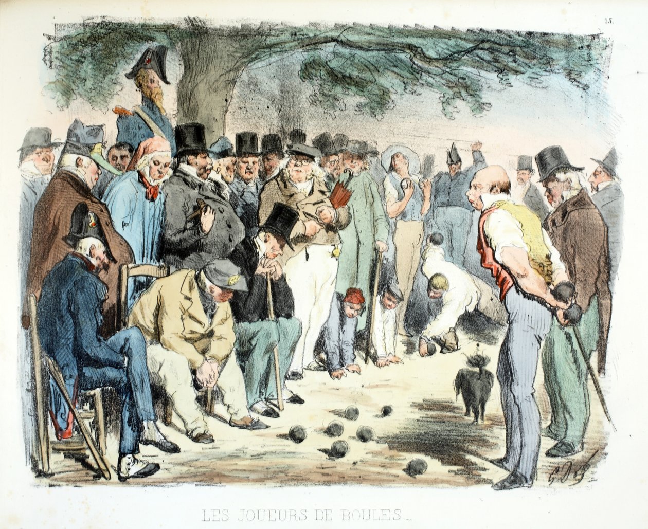 Les Joueurs de Boules, De forskellige publikummer i Paris, 1854 af Gustave Dore