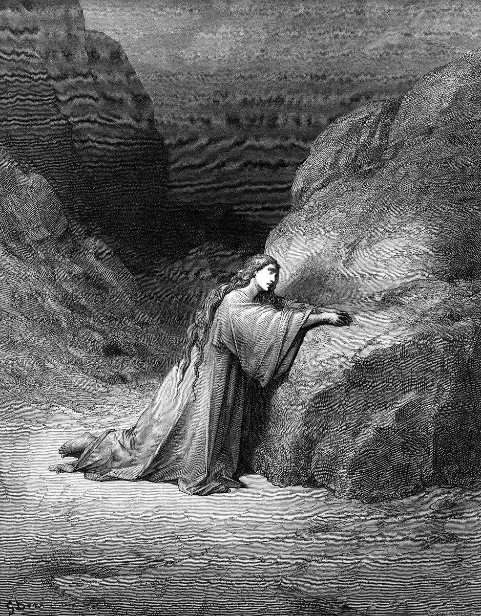 Maria Magdalene, den angrende synder - Bibelen af Gustave Dore