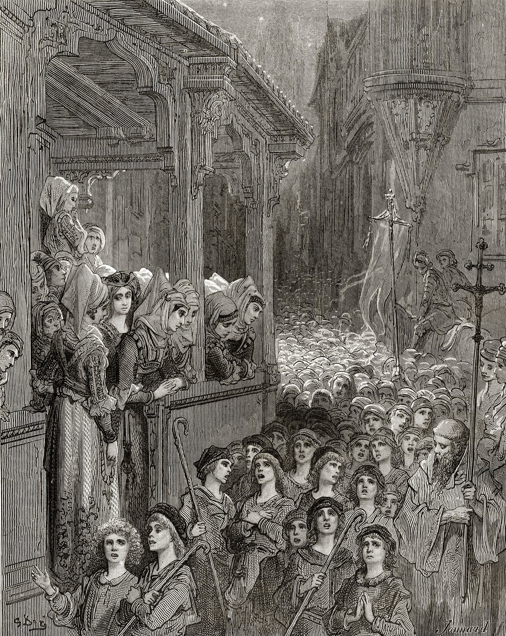 Børnekorstoget i 1212, illustration fra 