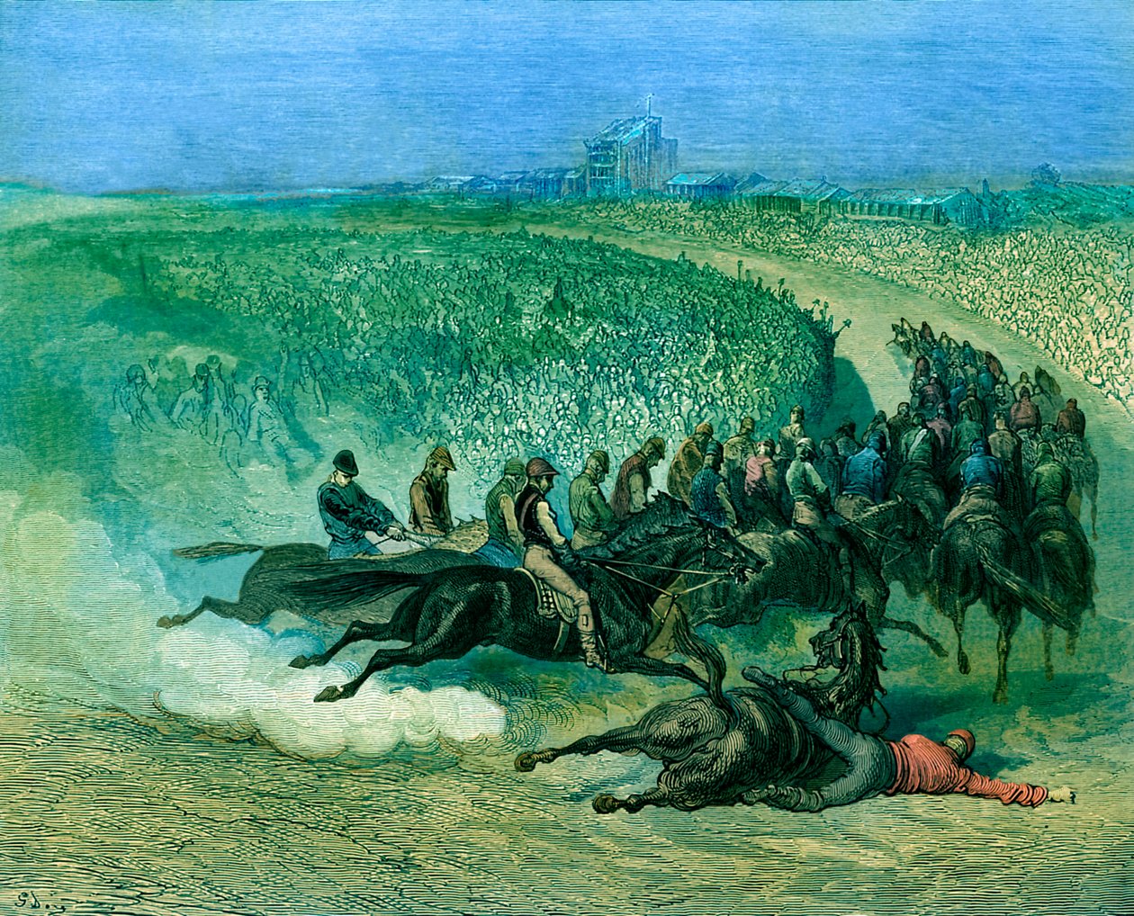 Victoriansk Derby på Tattenham-hjørnet af Gustave Dore