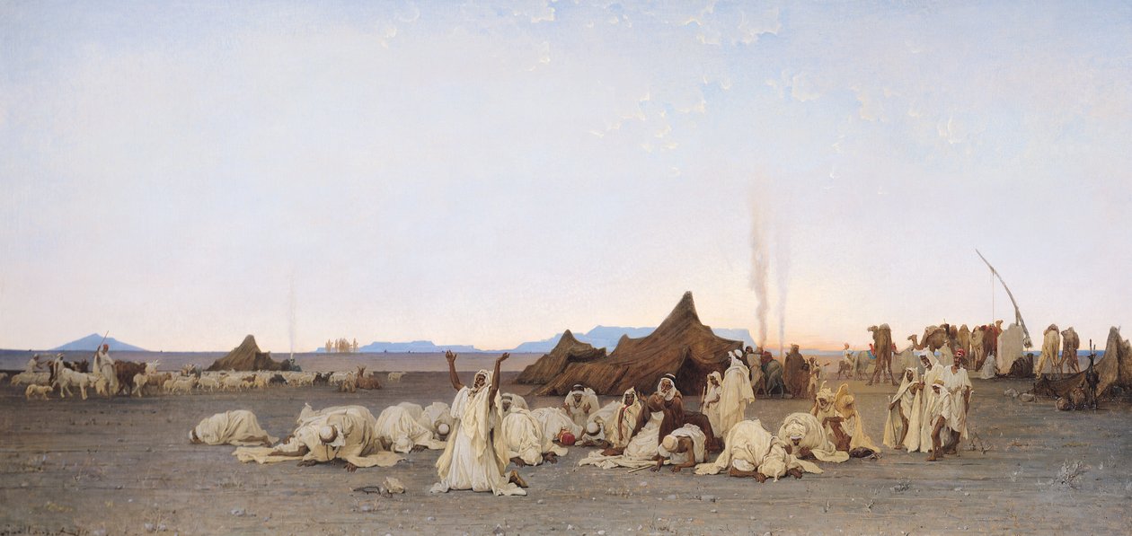 Aftenbøn i Sahara, 1863 af Gustave Guillaumet