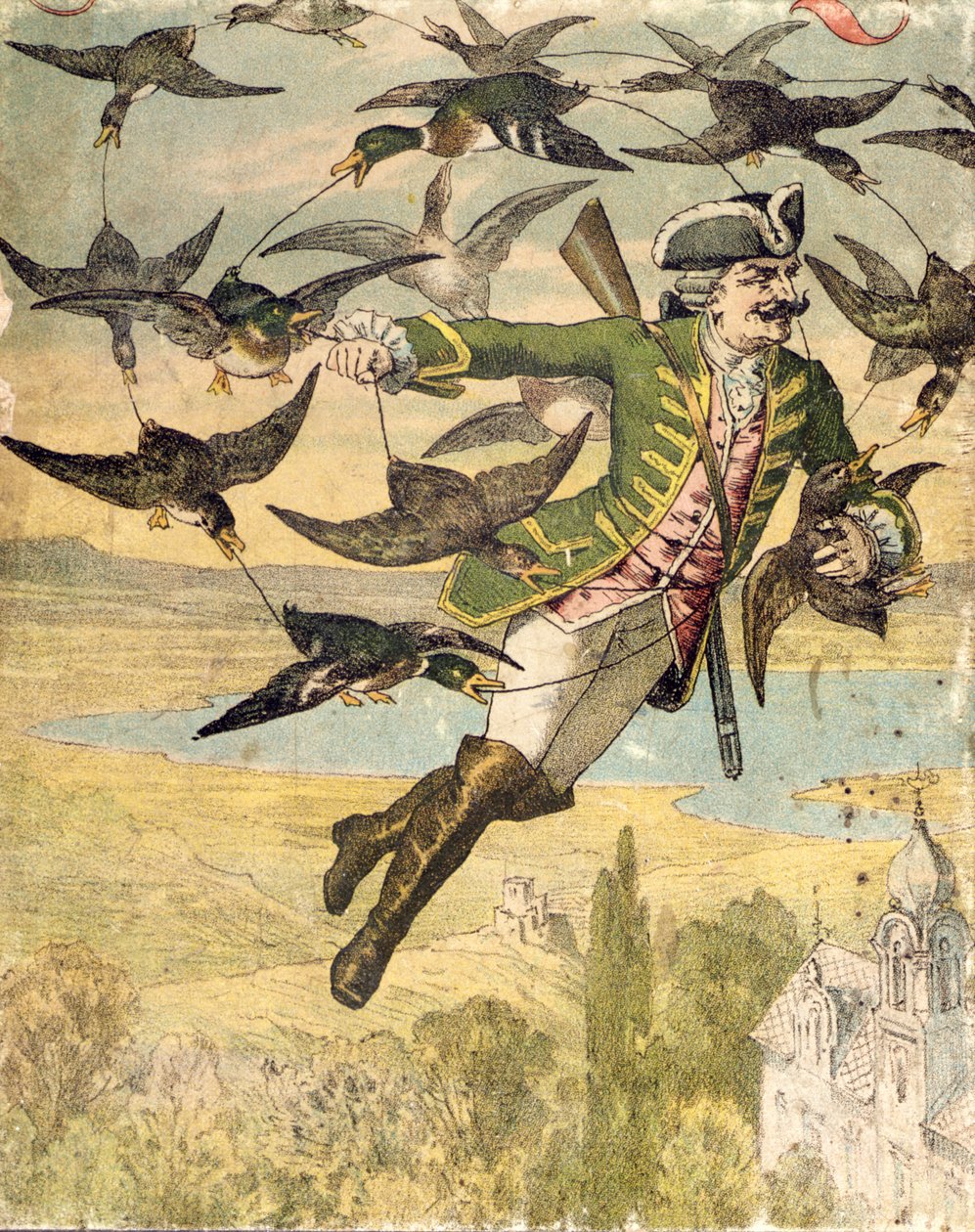 Illustration fra Baron Munchausens eventyr, Leipzig, ca. 1880 af Gustave Gutknecht