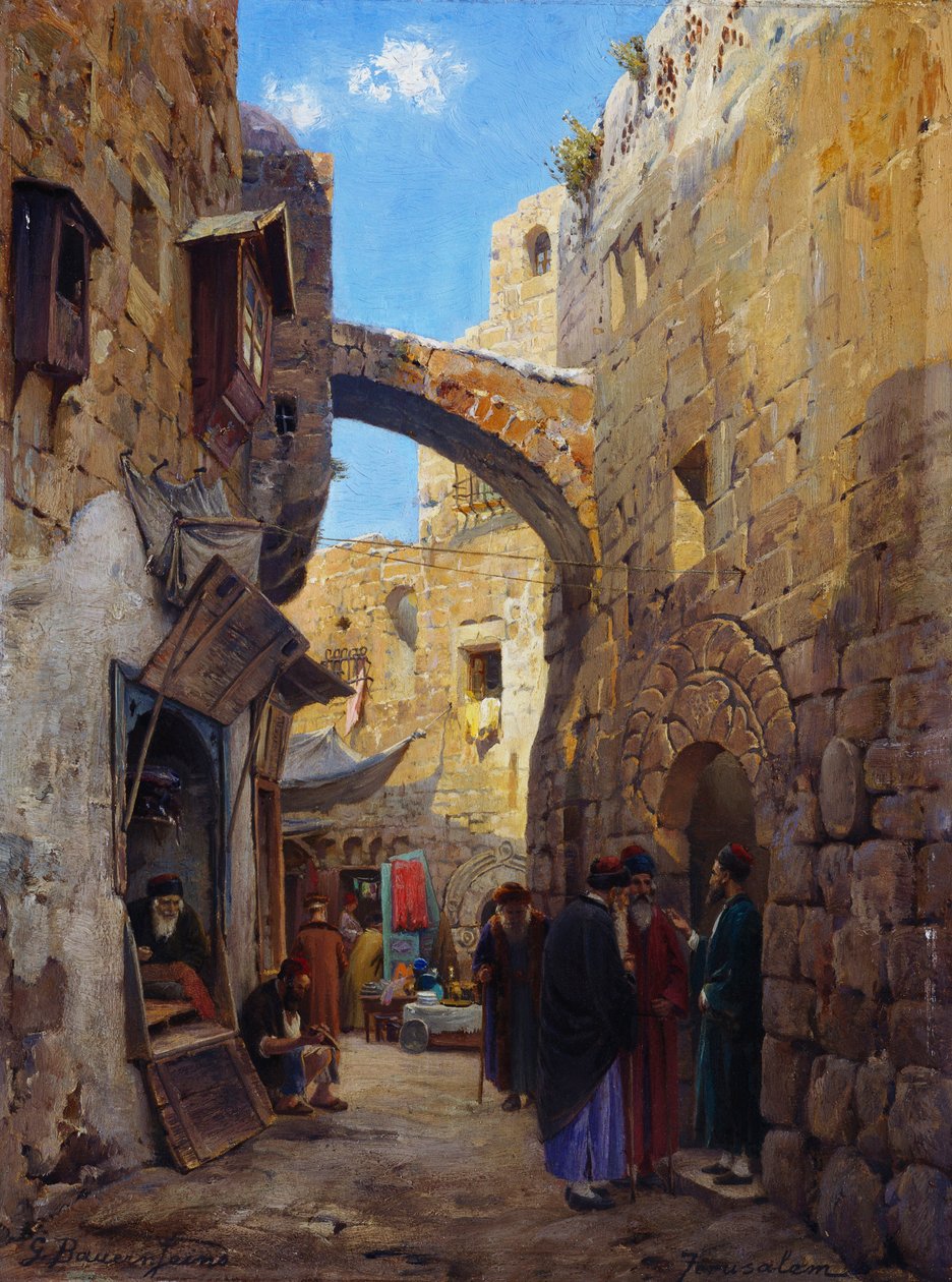 Gadebillede i Jerusalem af Gustave Bauernfeind