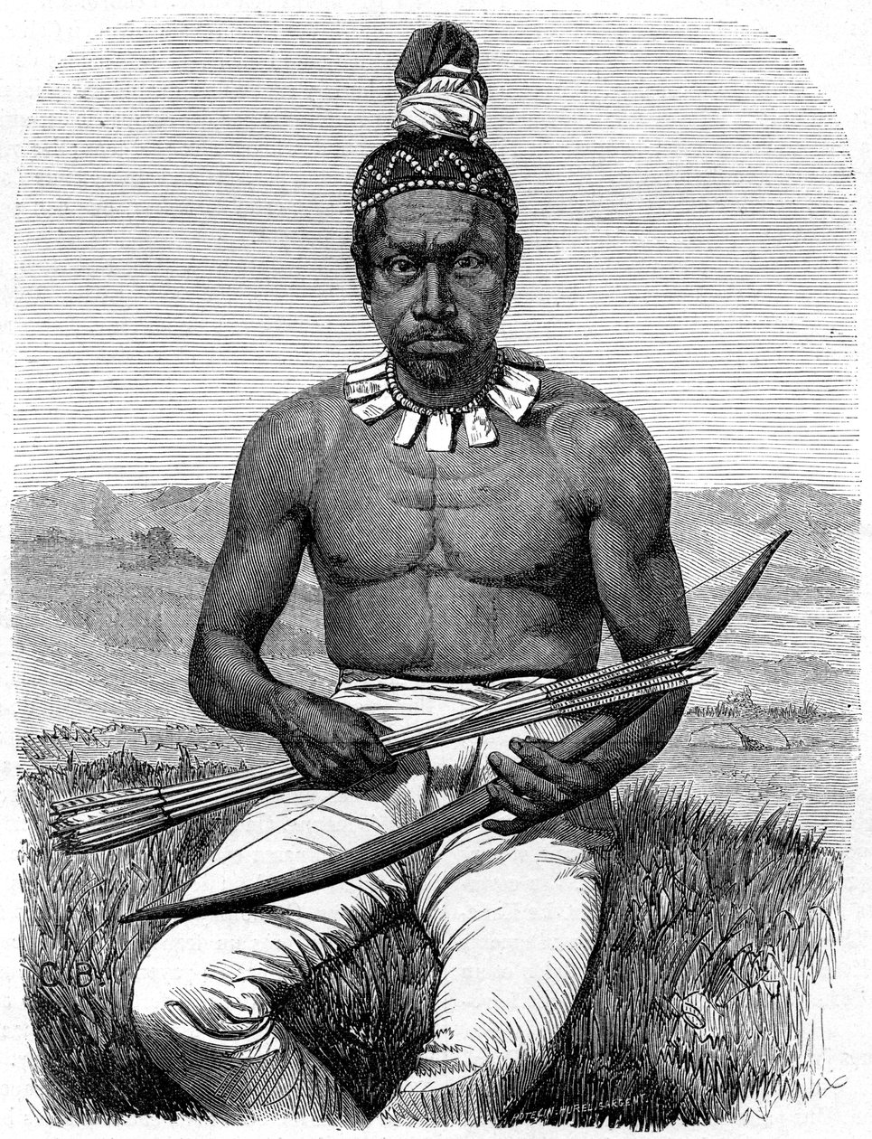 Native American, Californien, 1800-tallet. af Gustave Clarence Rodolphe Boulanger