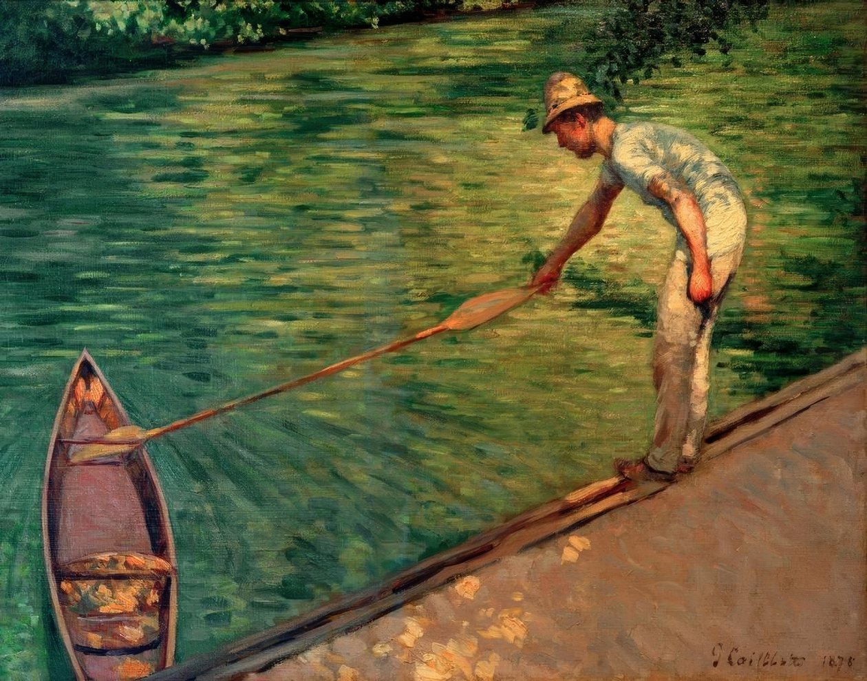 Bådmand bringer sin perisory tilbage af Gustave Caillebotte