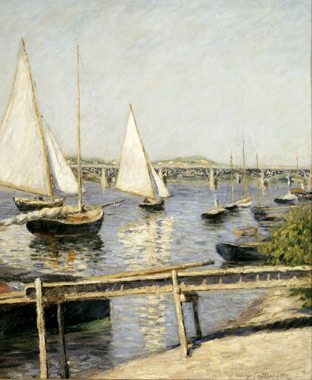 Fransk: Voiliers a Argenteuil Sejlbåde i Argenteuil af Gustave Caillebotte