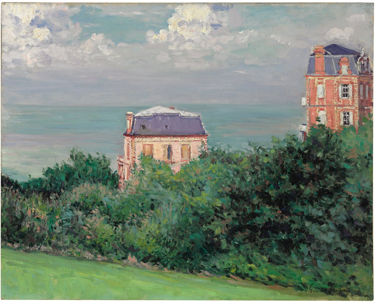 Villaer i Villers-sur-Mer (olie på lærred) af Gustave Caillebotte