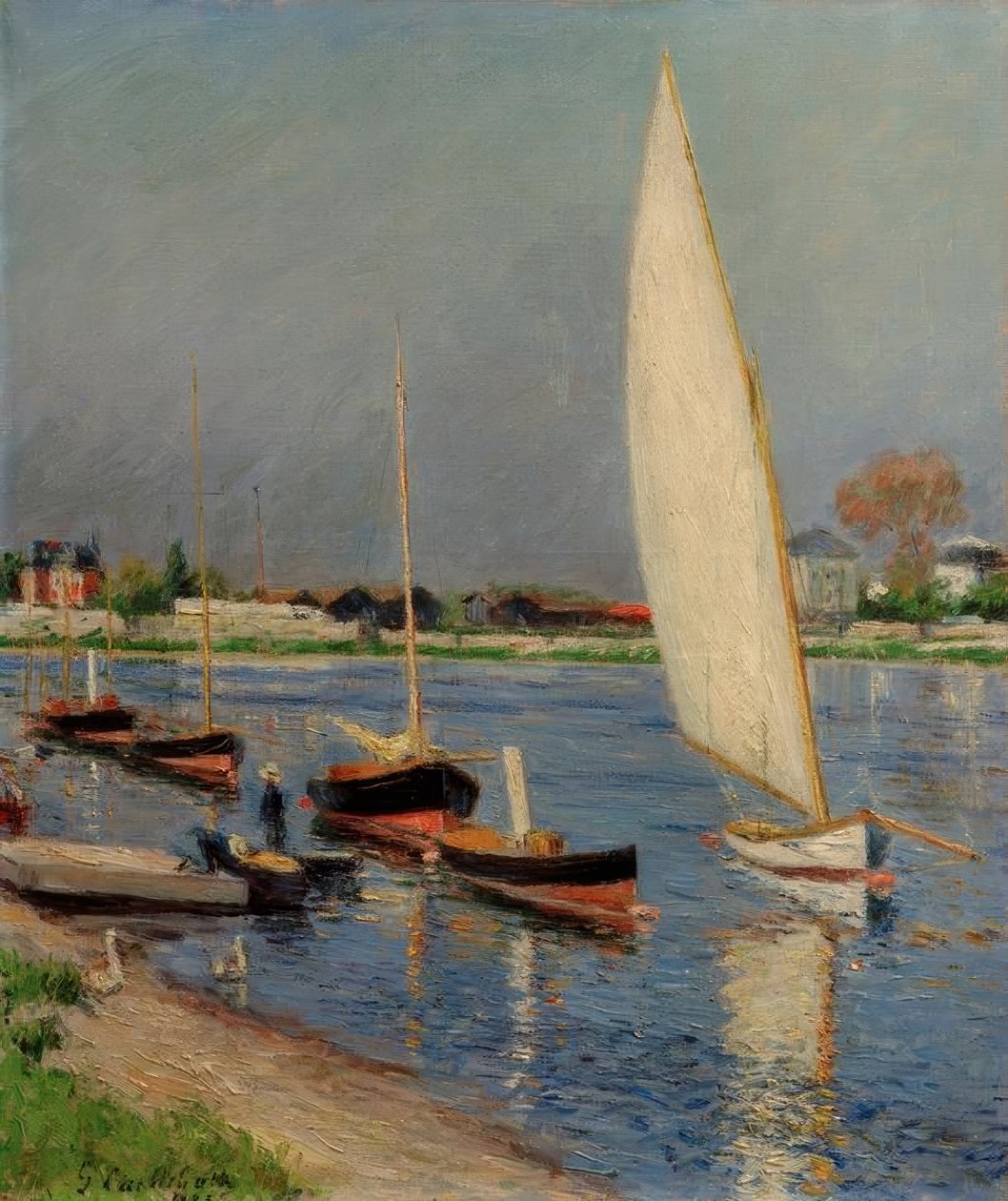 Sejlbåde på Seinen ved Argenteuil af Gustave Caillebotte