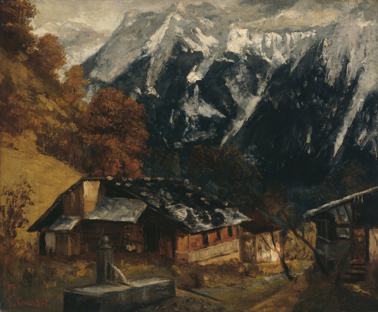 En alpescene, 1874. af Gustave Courbet