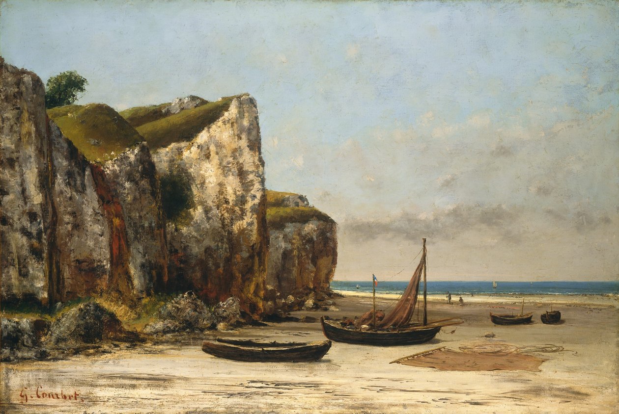 Strand i Normandiet af Gustave Courbet