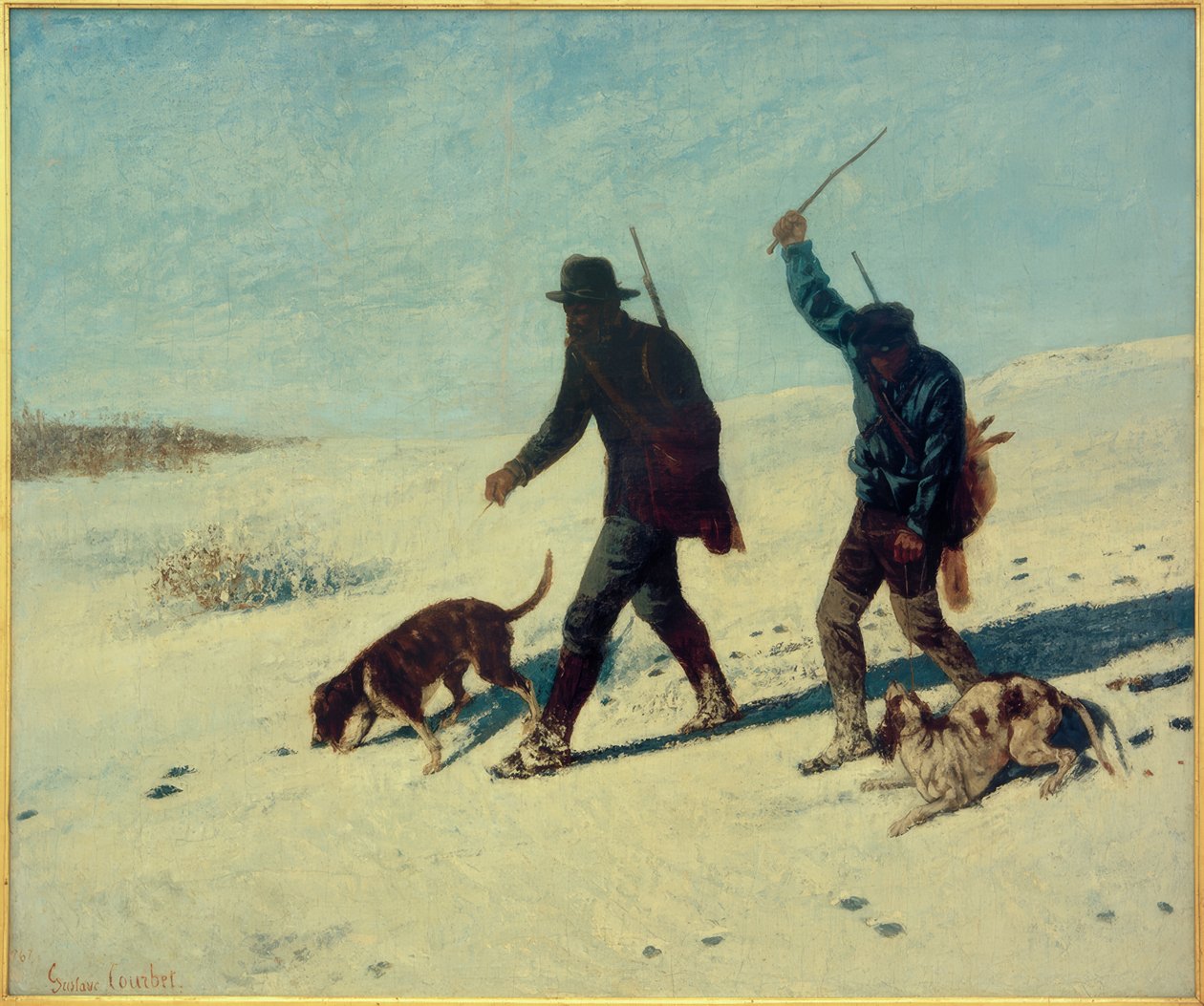Krybskytter i sneen af Gustave Courbet