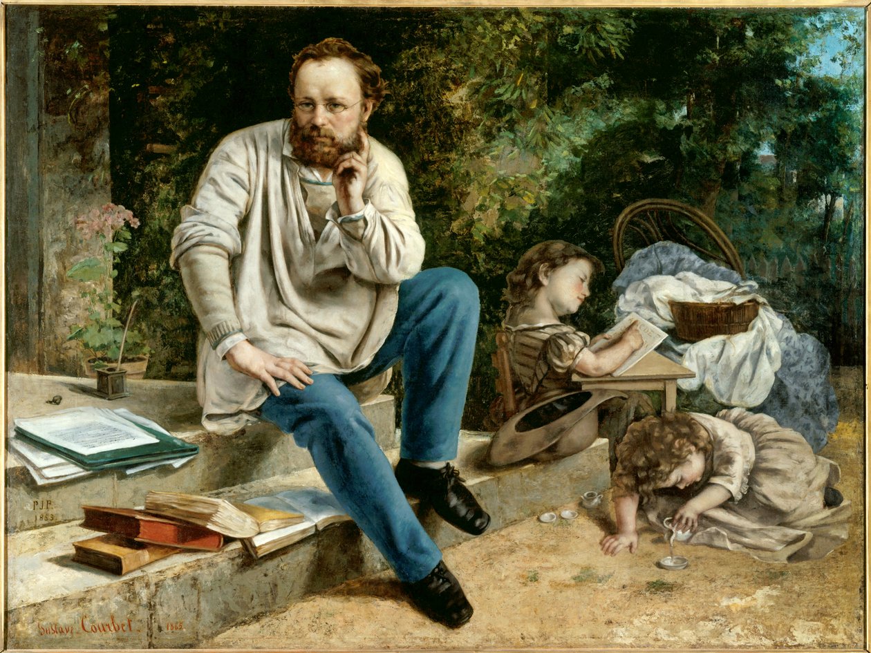 Portræt af Peter Joseph Proudhon af Gustave Courbet