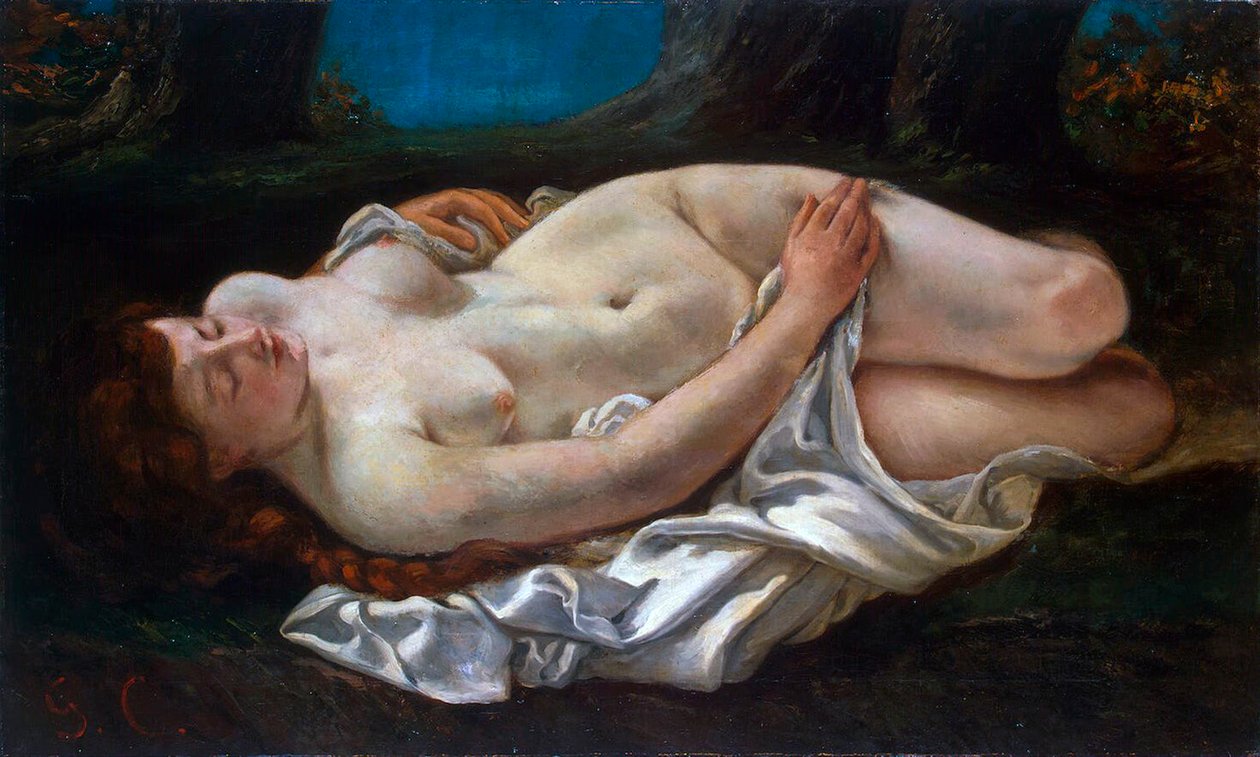 liggende kvinde, 1865. af Gustave Courbet