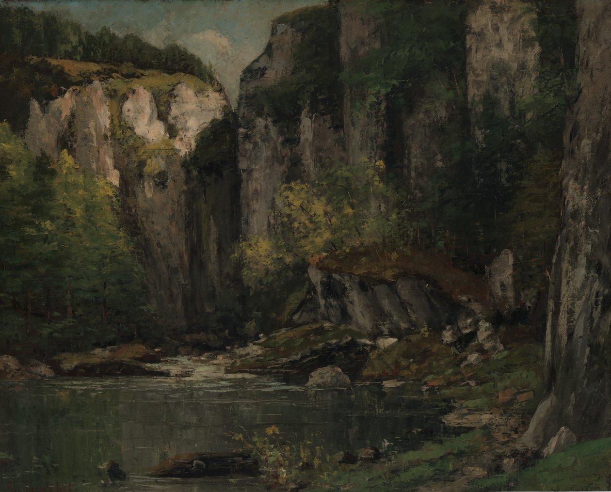 Flod og Klipper, 1873-77. af Gustave Courbet
