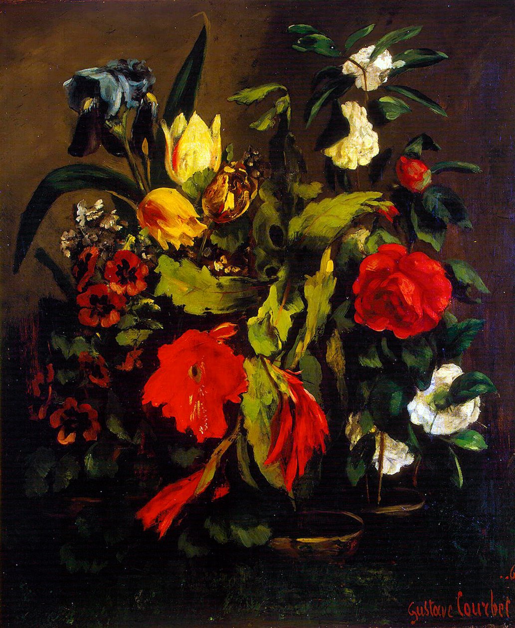 Stilleben af blomster, 1863. af Gustave Courbet