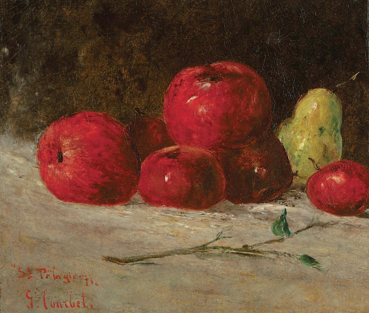 Stilleben, æbler og pærer, 1871 af Gustave Courbet