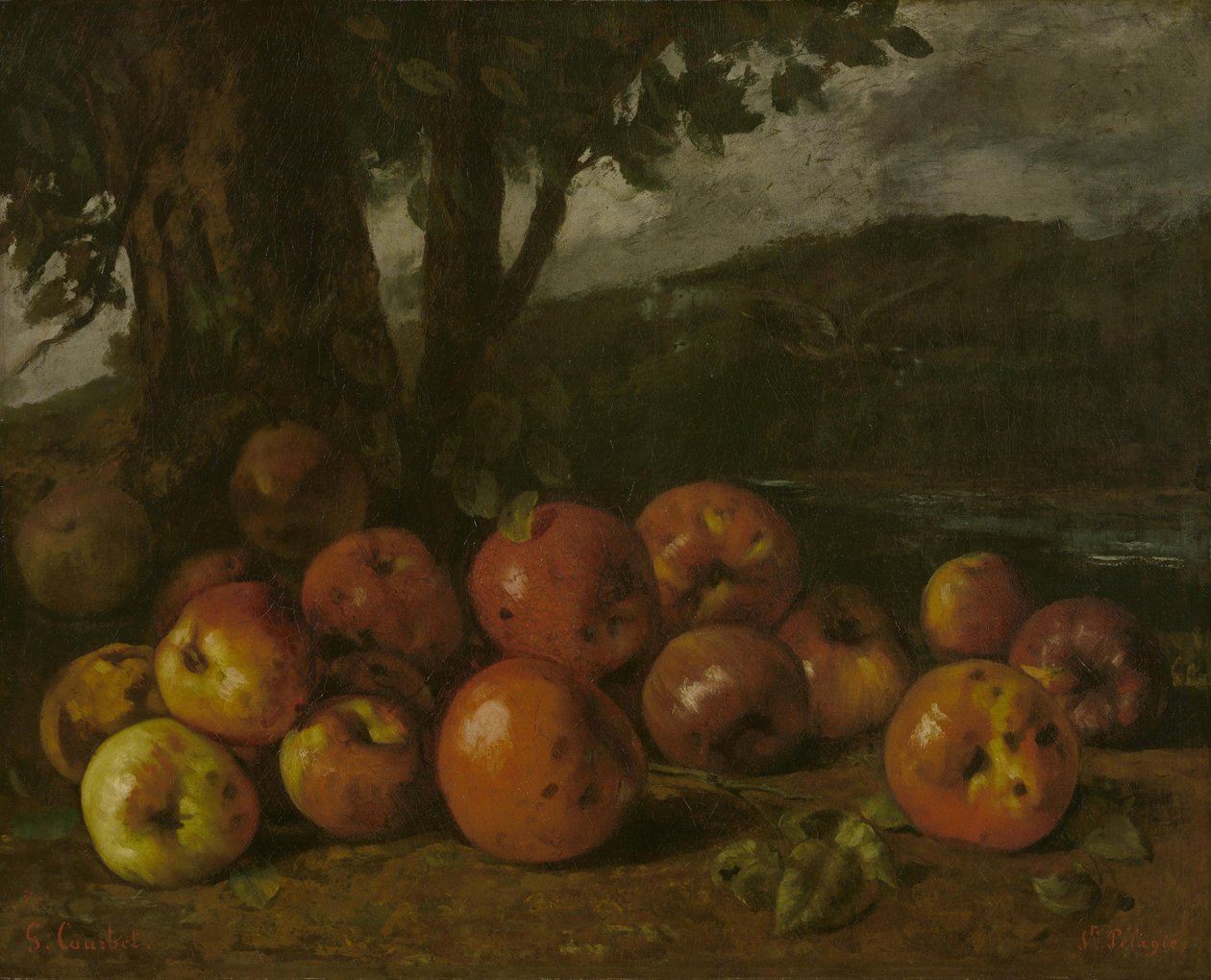 Stilleben med æbler af Gustave Courbet