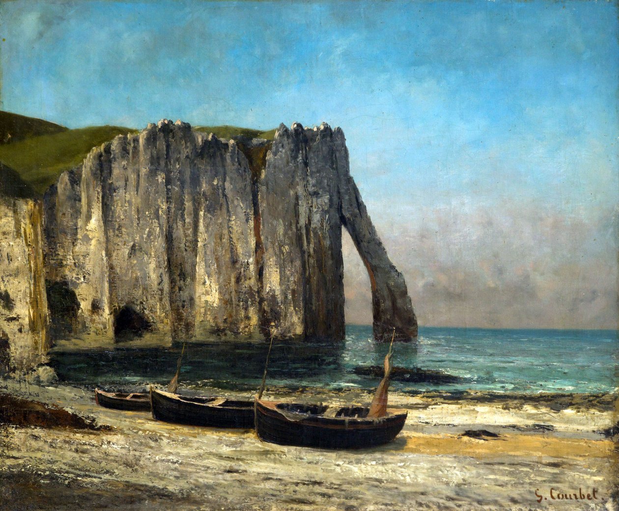 Klipperne i Étretat, 1869. af Gustave Courbet