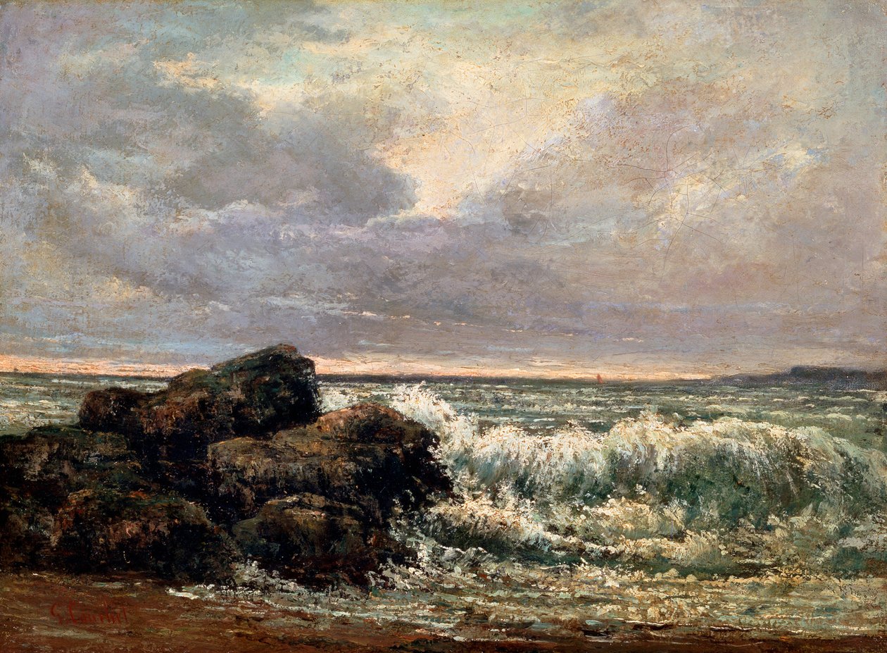 Bølgen, c1870. af Gustave Courbet
