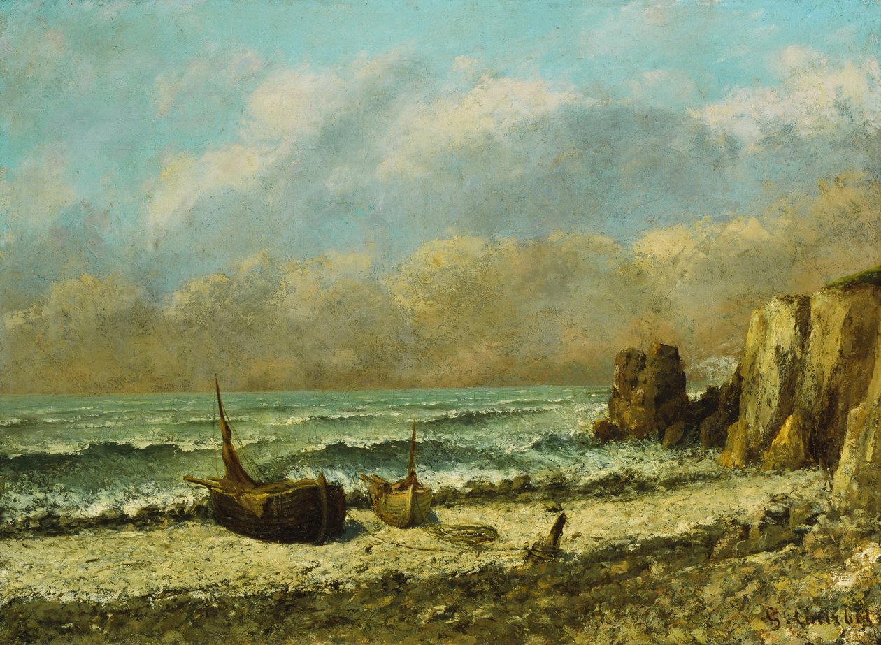 To både på stranden, af Gustave Courbet
