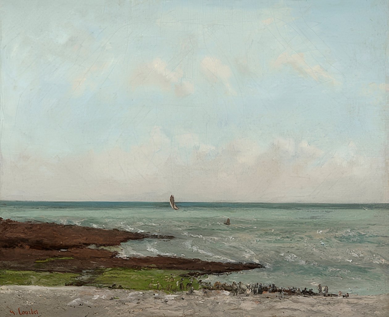 Vaskerier i Ebbe, Étretat. 1866 eller 1869 af Gustave Courbet