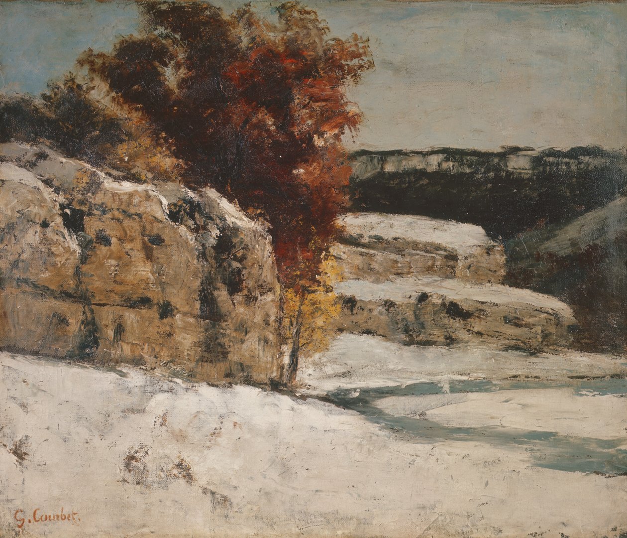 Vinterlandskab, 1865-70 af Gustave Courbet