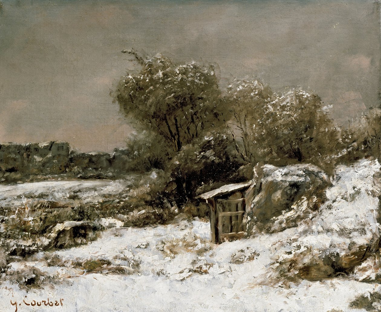 Vinterscene, 1800-tallet af Gustave Courbet