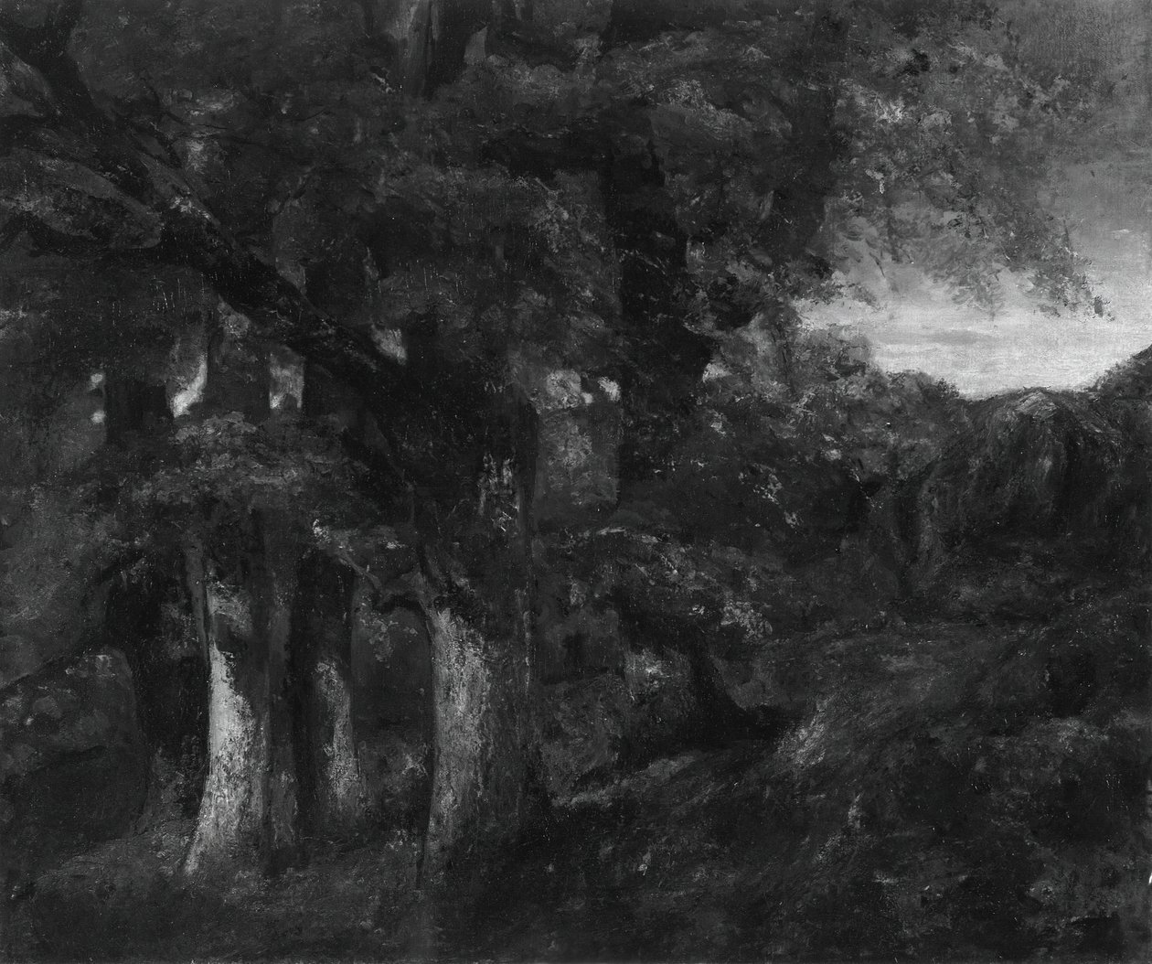 Skovklædt landskab, 181977. af Gustave Courbet