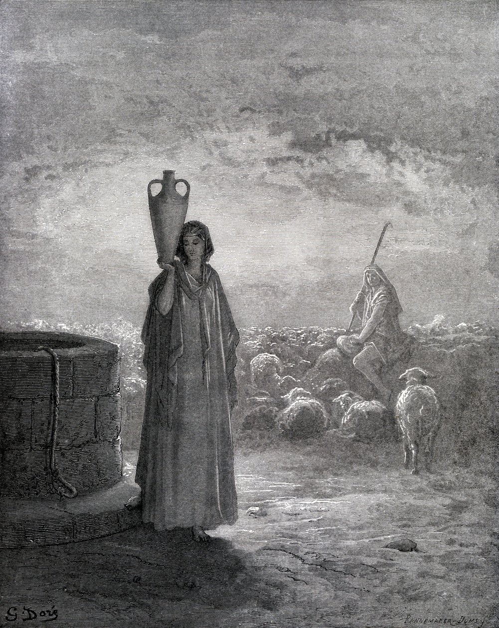 Jakob vogtede Labans hjorde af Gustave Dore