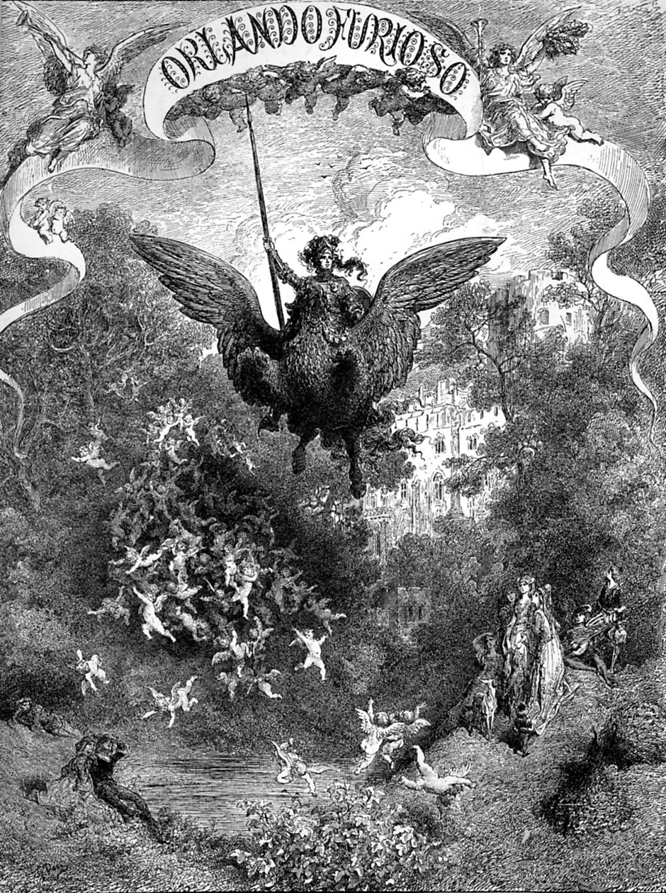 Orlando Furioso af Ludovico Ariosto, omslag af Gustave Dore