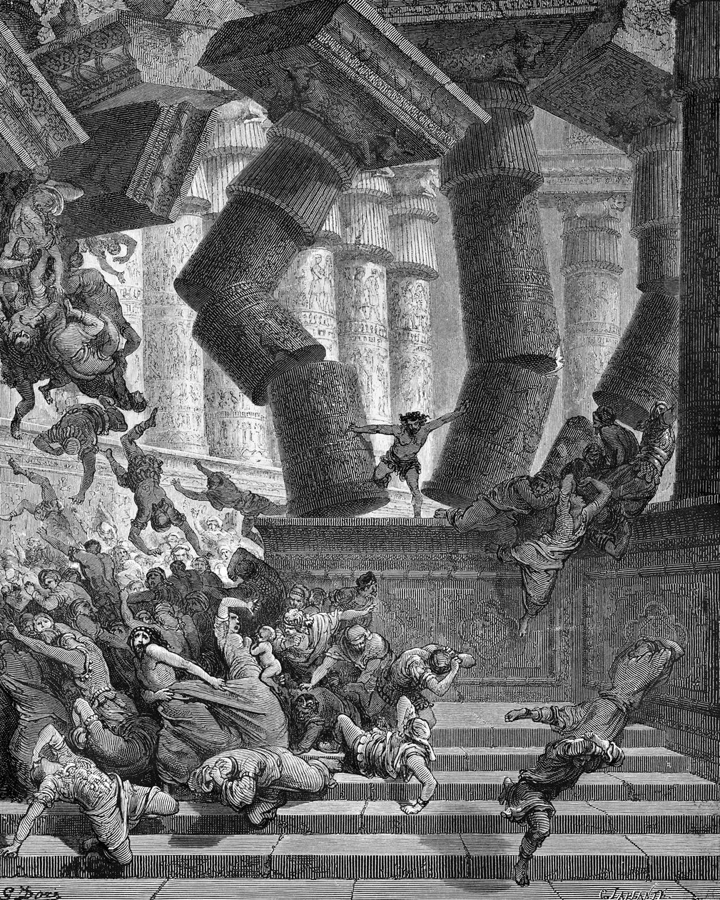 Samsons død - Bibelen af Gustave Dore