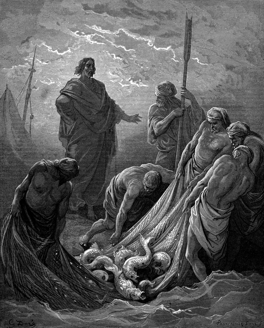 Det mirakuløse udkast til fisk, 1866 af Gustave Dore