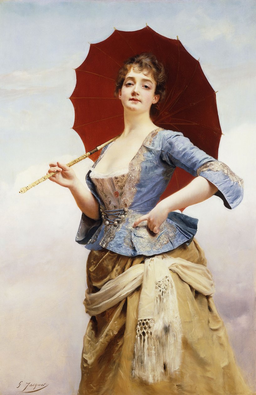 En dame med en parasol, af Gustave Jacquet