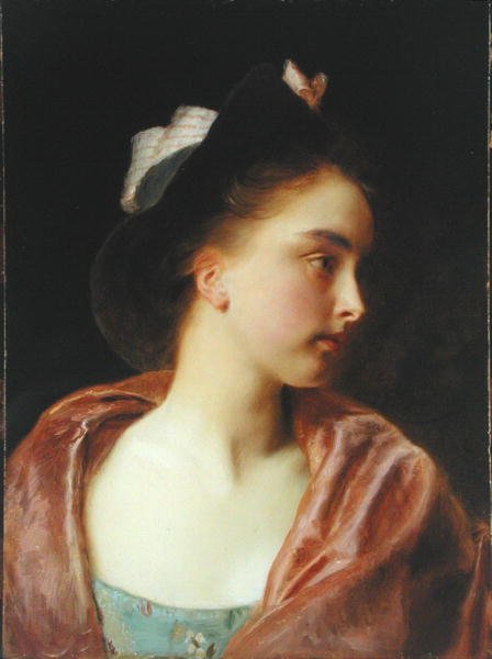 Maud (olie på vugget panel) af Gustave Jacquet