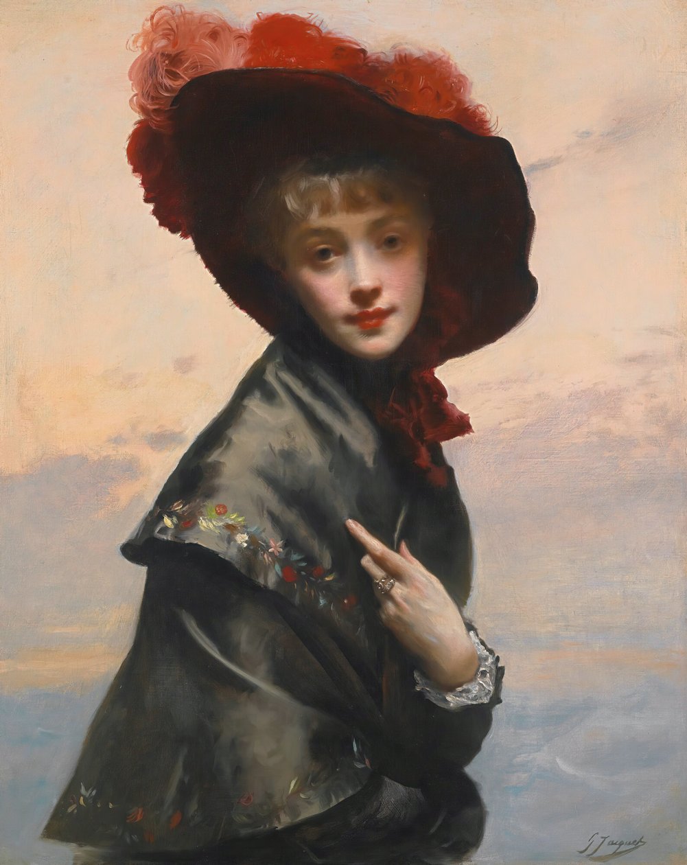 Dame i hatten. af Gustave Jean Jacquet