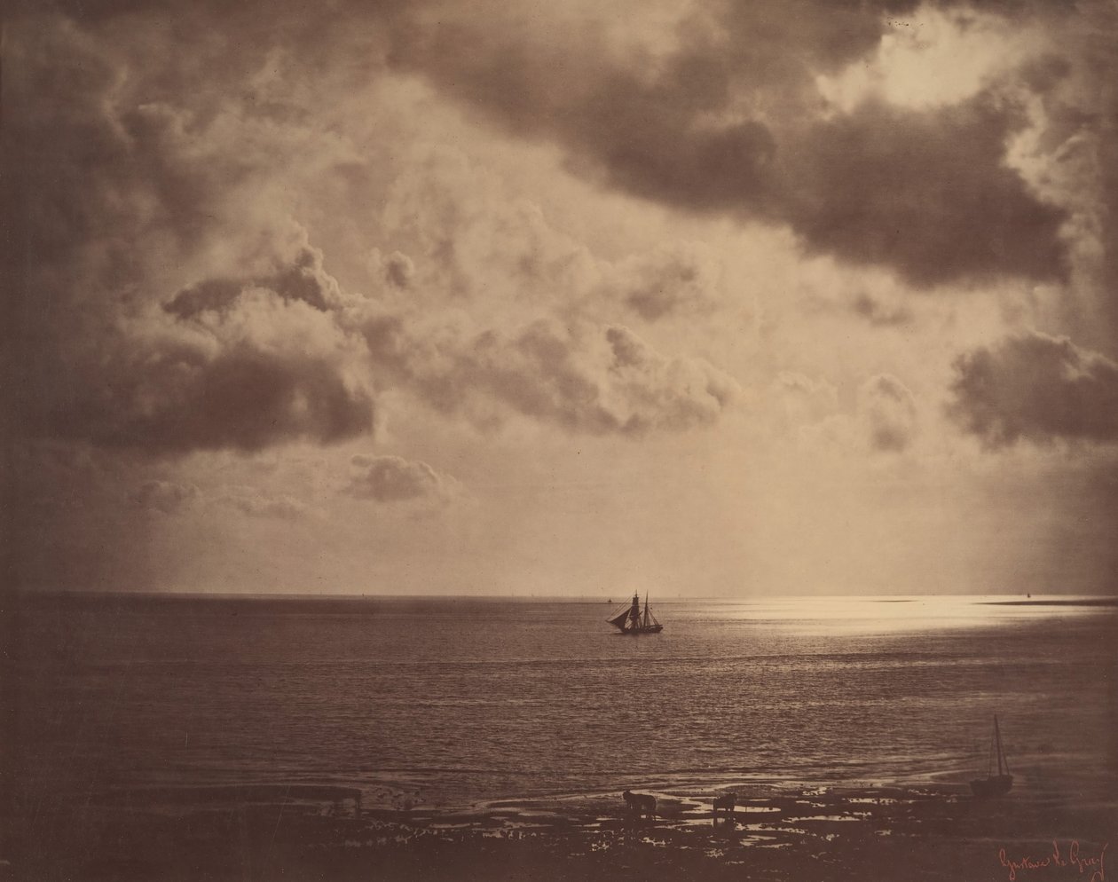Brig on the Water, 1856. af Gustave Le Gray