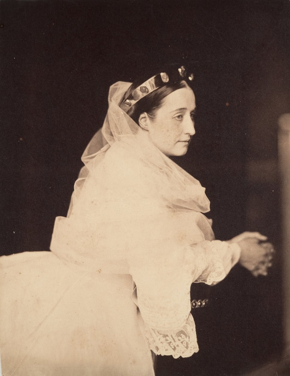 Kejserinde Eugenie ved bøn, 1856. af Gustave Le Gray