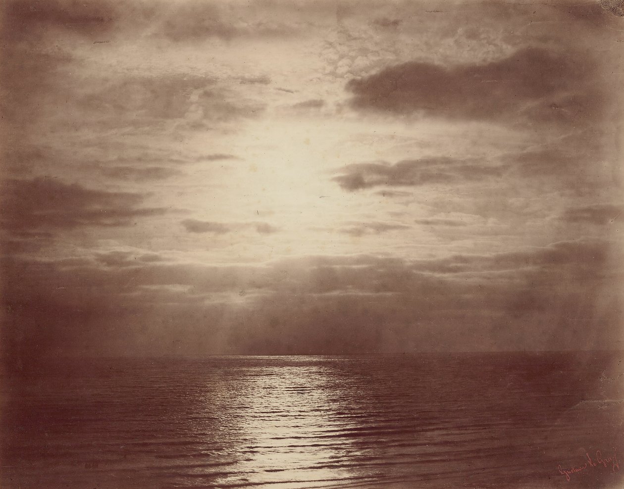 Soleffekt i skyerne-Ocean, 185657. af Gustave Le Gray