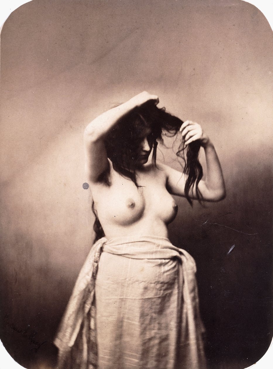 Stående nøgen kvinde, ca. 1855 af Gustave Le Gray