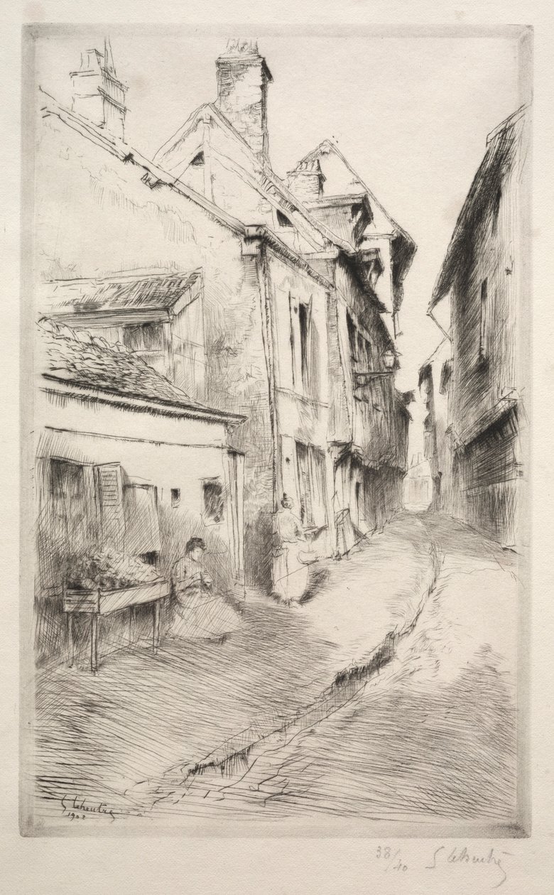 Skolegade i Troyes, 1902. af Gustave Leheutre