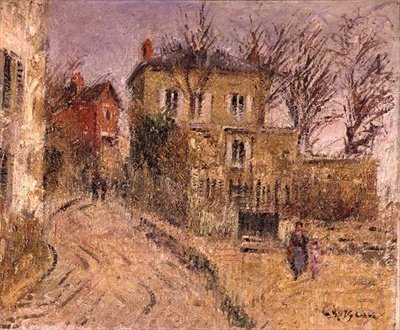 The Village Road (olie på lærred) af Gustave Loiseau