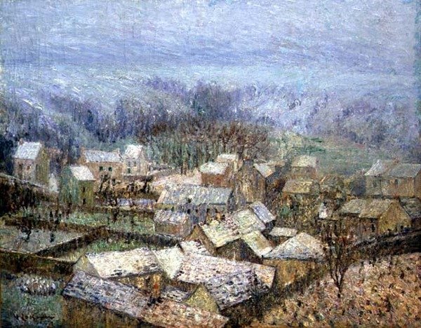 Winter at Pontoise (olie på lærred) af Gustave Loiseau