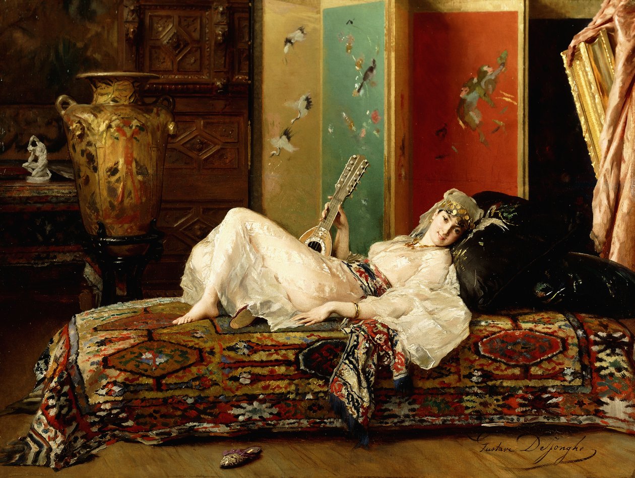 En tilbagelænet Odalisque, af Gustave Léonard de Jonghe