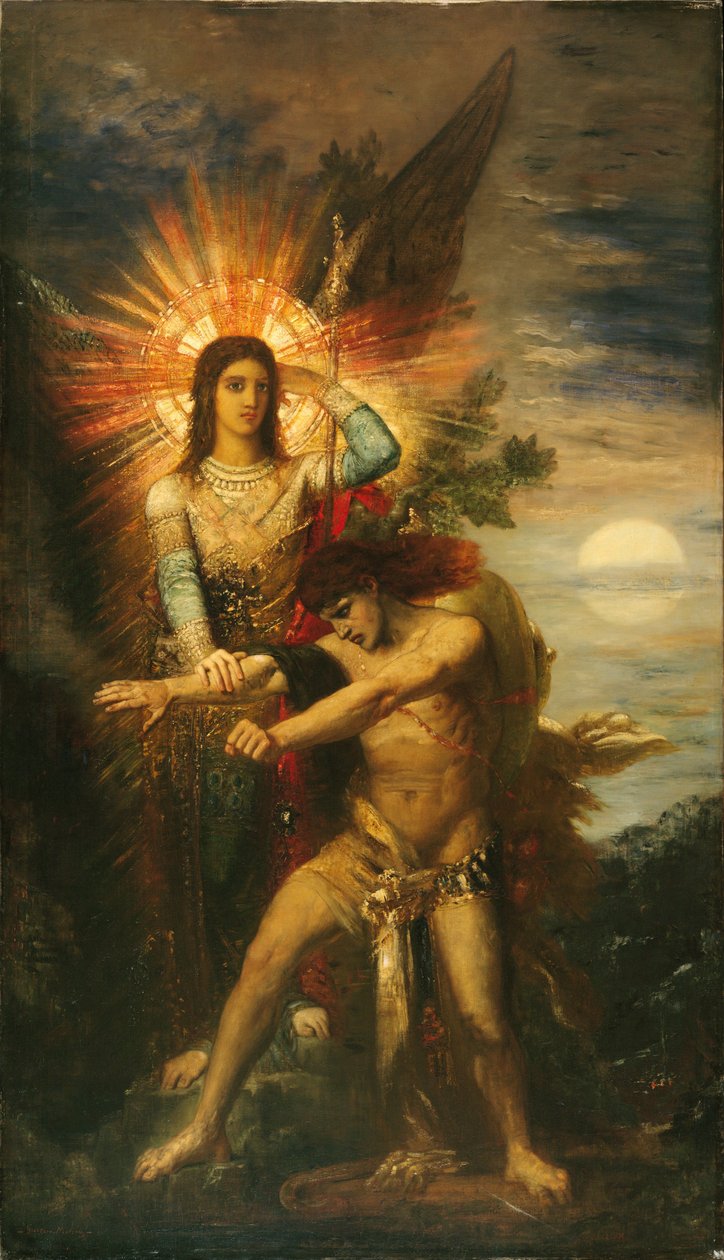 Jakob og englen af Gustave Moreau
