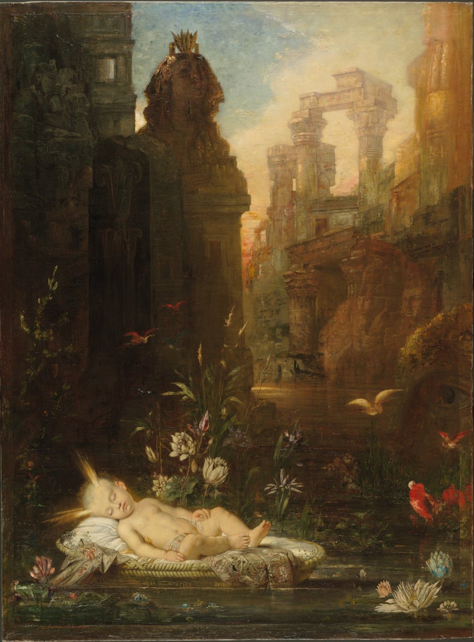 Spædbarnet Moses af Gustave Moreau