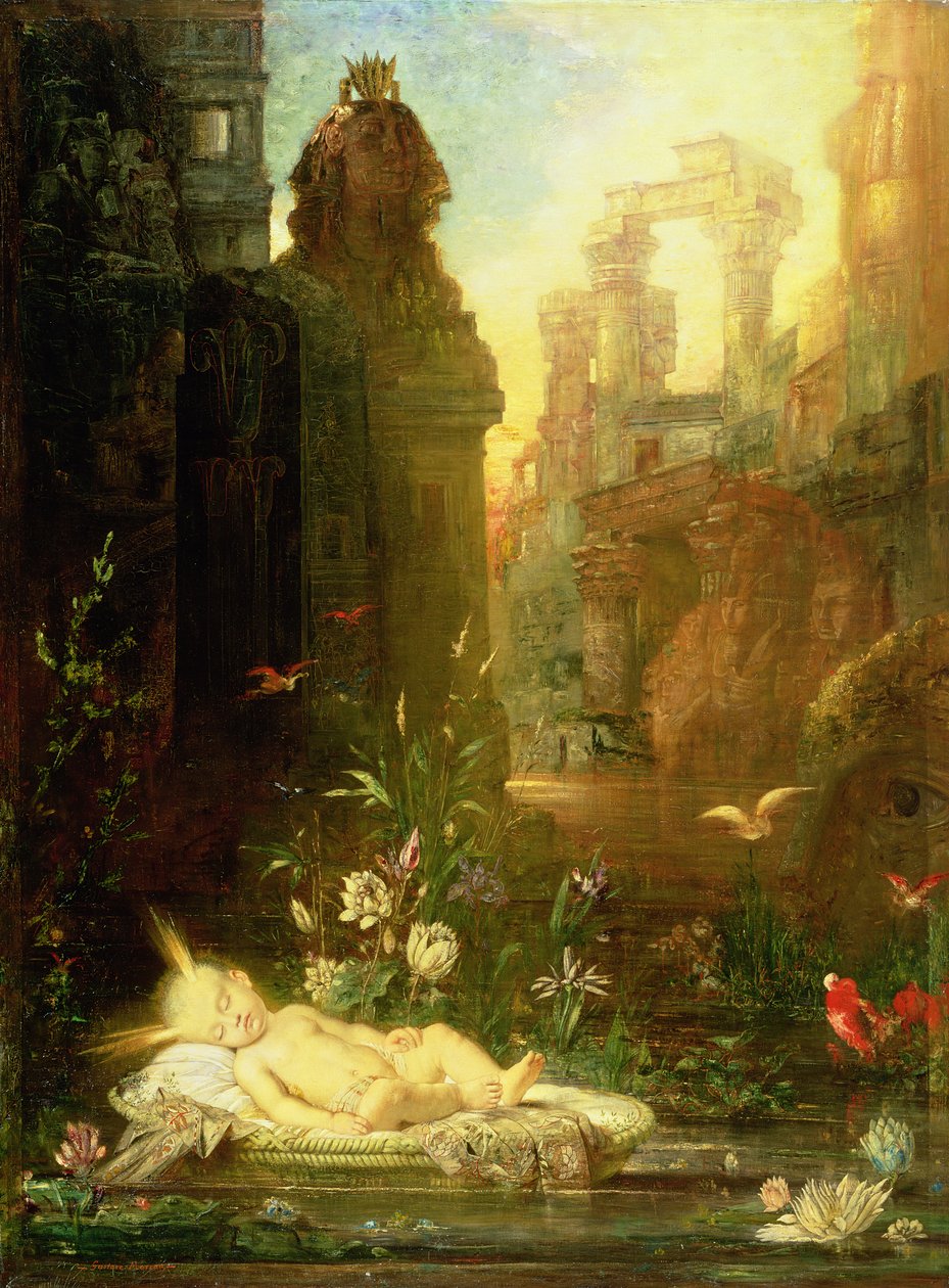 Det spæde Moses, c.1876-78 af Gustave Moreau