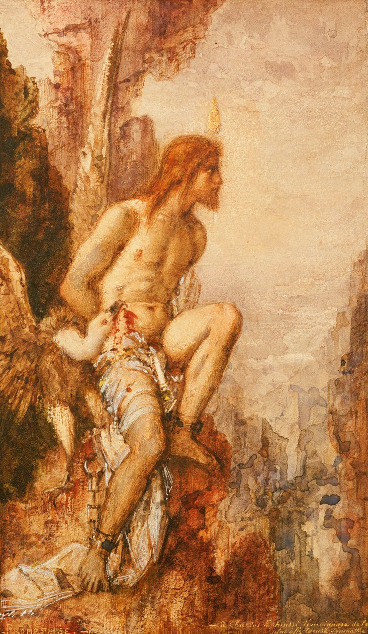 Torturen af Prometheus af Gustave Moreau