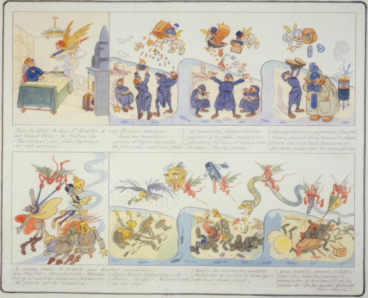 1. verdenskrig / jul 1916 / fransk karikatur af Gustave Wendt
